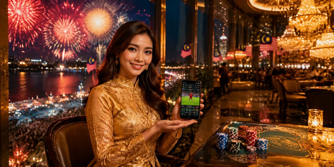 Wanita Malaysia bermain slot online dalam pakaian kebaya di kasino
