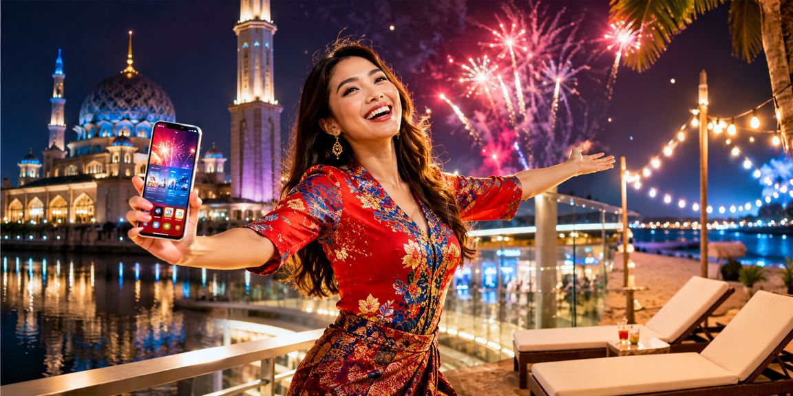 Pengguna menggunakan aplikasi kasino mudah alih 329 di Putrajaya